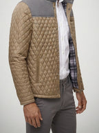 Men's Autumn Diamond Quilted Panel Jacket
