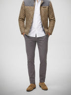 Men's Autumn Diamond Quilted Panel Jacket