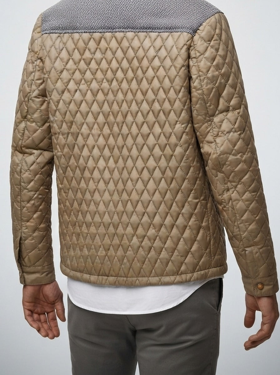 Men's Autumn Diamond Quilted Panel Jacket