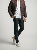 Men's Autumn Diamond Quilted Ribbed Collar Bomber Jacket