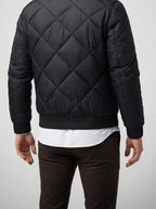 Men's Autumn Diamond Quilted Zip Front Bomber Jacket