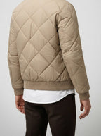 Men's Autumn Diamond Quilted Zip Front Bomber Jacket
