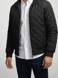 Men's Autumn Diamond Quilted Zip-Up Jacket