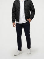 Men's Autumn Diamond Quilted Zip-Up Jacket