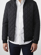 Men's Autumn Diamond Quilted Zip-Up Jacket