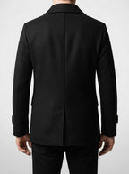 Men's Autumn Double Breasted Wool Overcoat with Notch Lapels