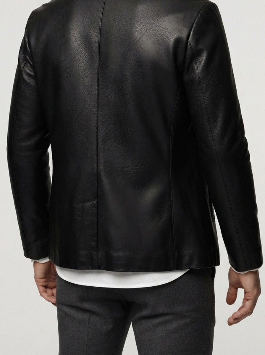 Men's Autumn Faux Leather Shearling Collar Jacket
