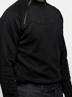Men's Autumn Fleece Half Zip Sweatshirt with Funnel Neck