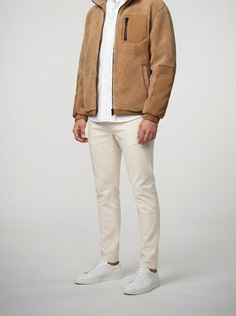 Men's Autumn Fleece Jacket with Funnel Neck