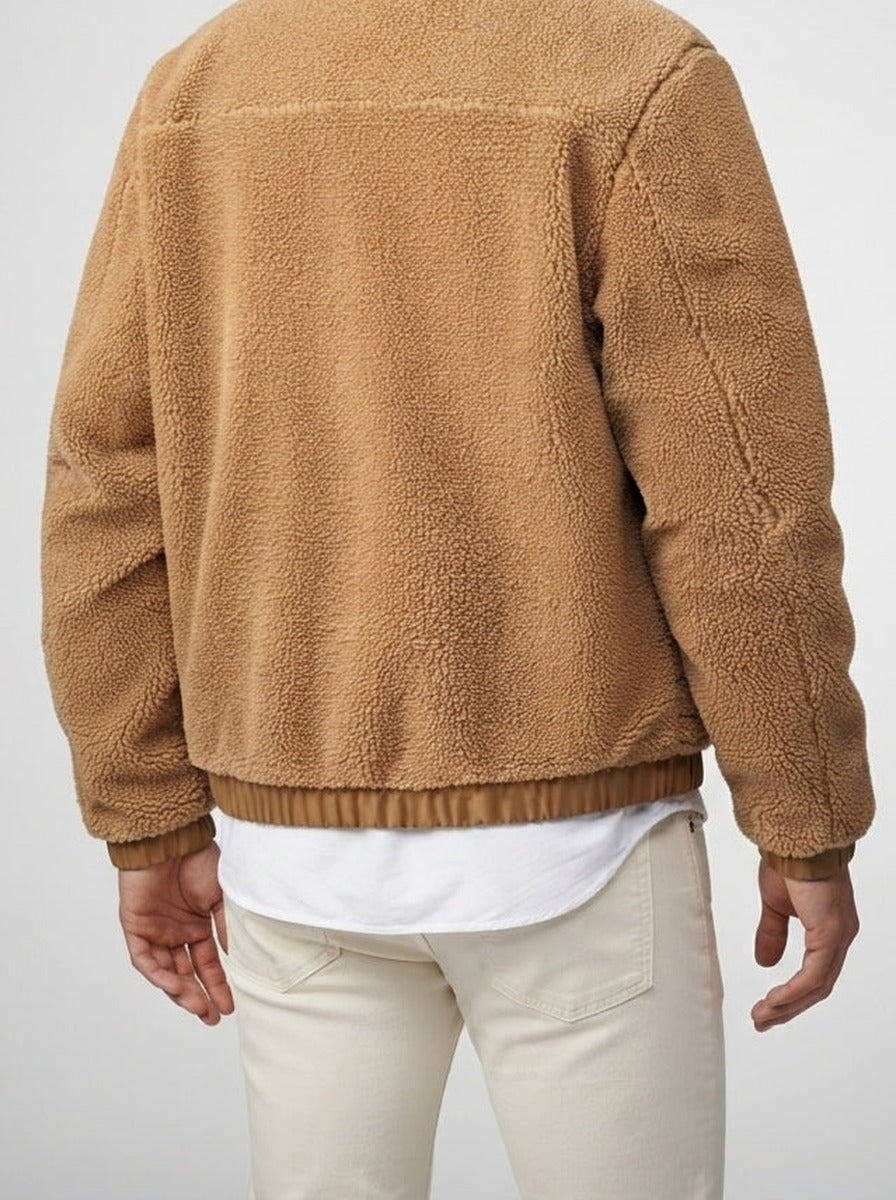 Men's Autumn Fleece Jacket with Funnel Neck