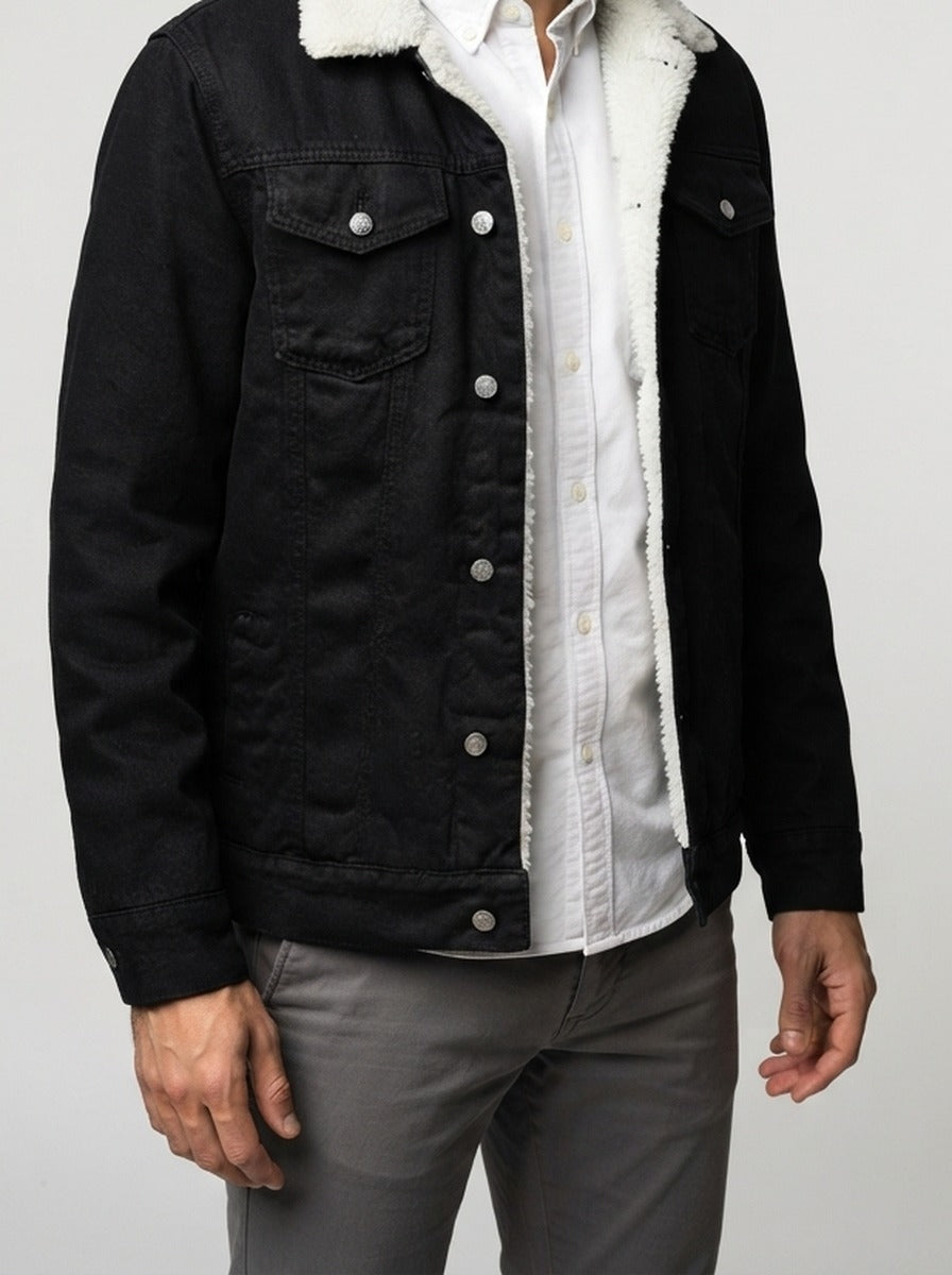 Men's Autumn Fleece Lined Denim Jacket