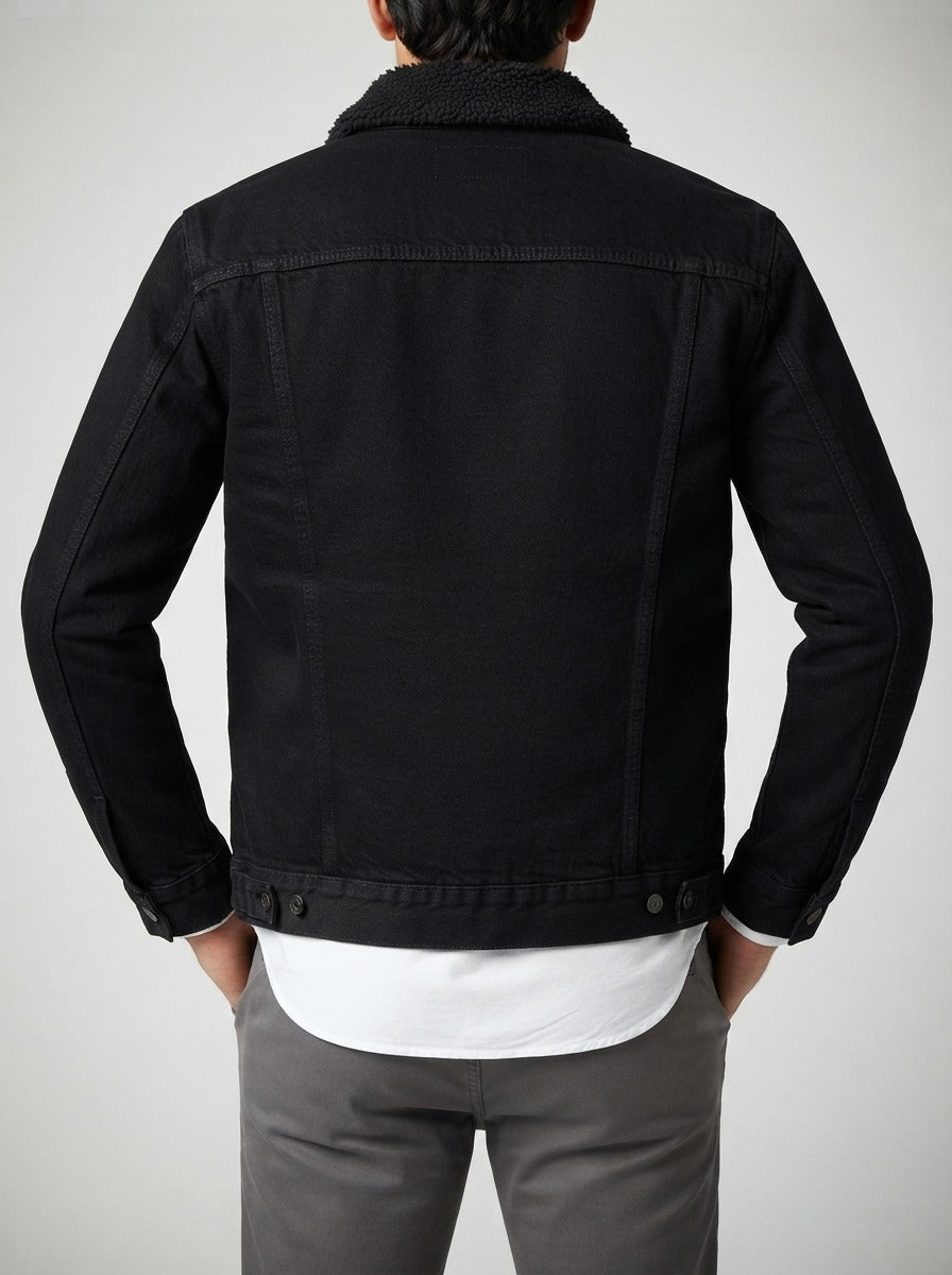 Men's Autumn Fleece Lined Denim Jacket