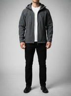 Men's Autumn Fleece Lined Softshell Jacket with Hood