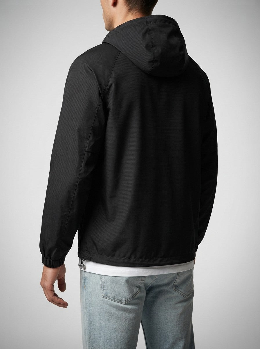 Men's Autumn Half Zip Anorak Jacket with Pouch Pocket