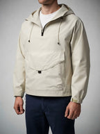 Men's Autumn Half Zip Anorak Jacket with Pouch Pocket