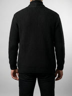 Men's Autumn Heavy Ribbed Knit Cardigan with Shawl Collar
