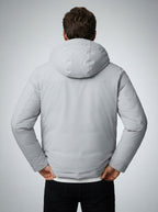 Men's Autumn Hooded Padded Parka with Zip Sleeve Pocket