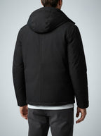 Men's Autumn Hooded Padded Parka with Zip Sleeve Pocket