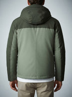 Men's Autumn Hooded Padded Parka with Zip Sleeve Pocket