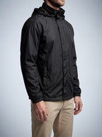Men's Autumn Hooded Rain Jacket with Stand Collar