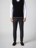 Men's Autumn Knit Sleeveless Jumper Vest with V-Neck