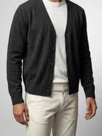 Men's Autumn Knit V Neck Button Cardigan