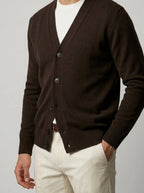 Men's Autumn Knit V Neck Button Cardigan