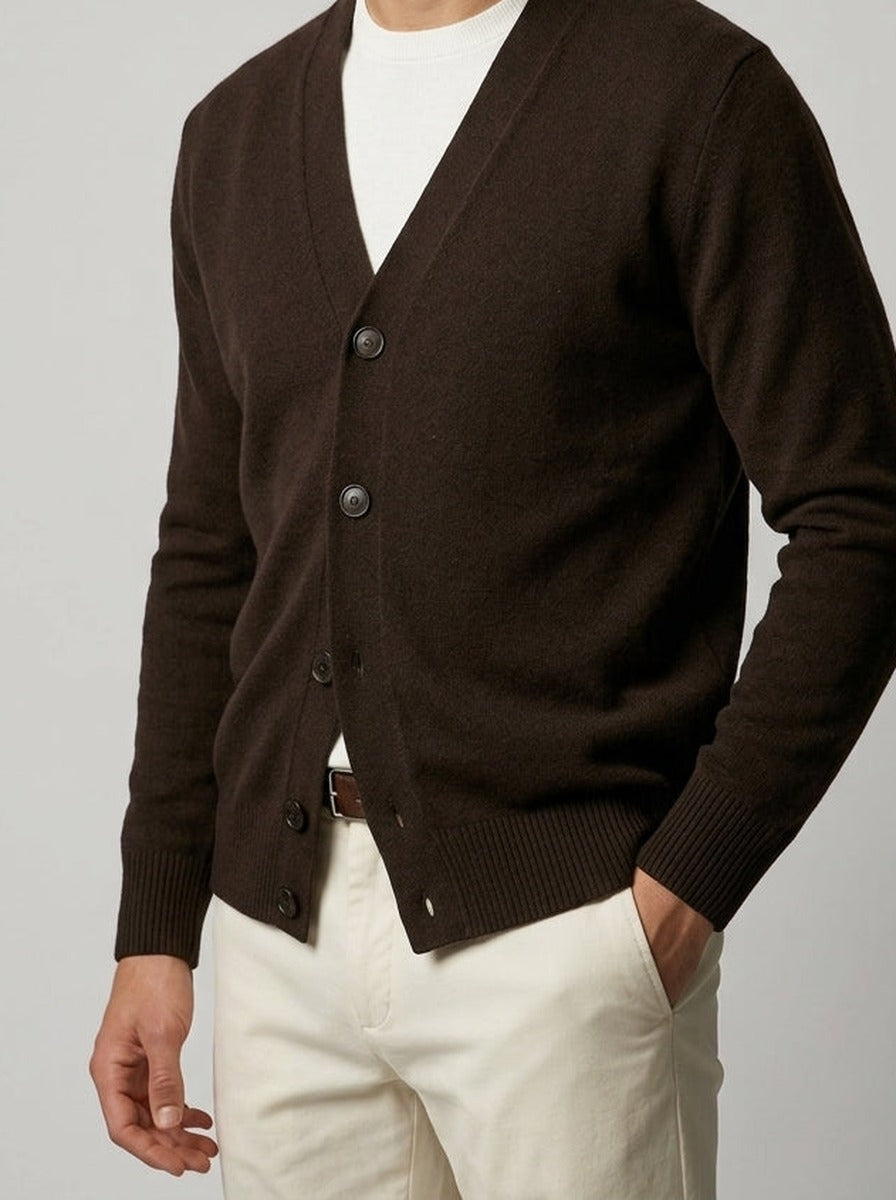 Men's Autumn Knit V Neck Button Cardigan