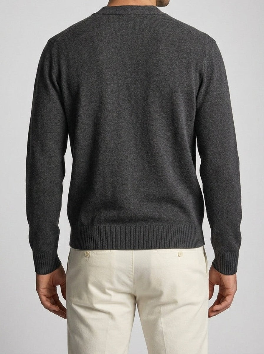 Men's Autumn Knit V-Neck Button Front Cardigan