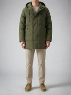 Men's Autumn Longline Puffer Coat with Zip Chest Pocket