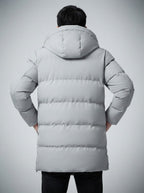Men's Autumn Longline Puffer Coat with Zip Chest Pocket