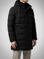 Men's Autumn Longline Quilted Puffer Coat with Hood