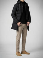 Men's Autumn Longline Quilted Puffer Coat with Hood