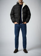 Men's Autumn Padded Puffer Jacket with Borg Lining