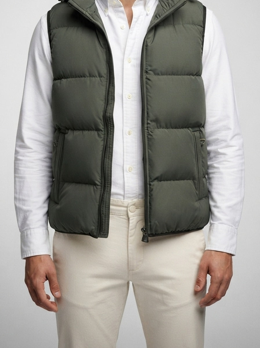 Men's Autumn Padded Quilted Hooded Gilet