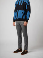 Men's Autumn Patterned Chunky Knit Crew Neck Jumper