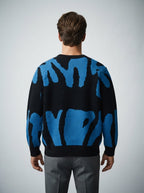 Men's Autumn Patterned Chunky Knit Crew Neck Jumper
