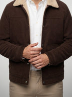 Men's Autumn Pile Collar Corduroy Trucker Jacket