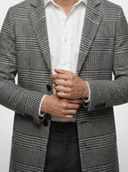 Men's Autumn Prince of Wales Check Wool Overcoat