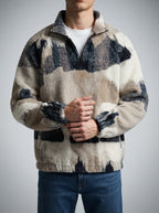 Men's Autumn Printed Fleece Quarter Zip Pullover
