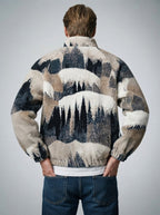 Men's Autumn Printed Fleece Quarter Zip Pullover