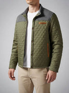 Men's Autumn Quilted Jacket with Contrast Yoke