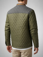 Men's Autumn Quilted Jacket with Contrast Yoke