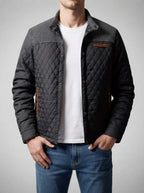 Men's Autumn Quilted Jacket with Contrast Yoke