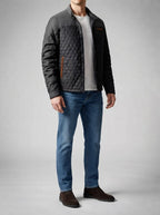 Men's Autumn Quilted Jacket with Contrast Yoke