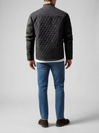 Men's Autumn Quilted Jacket with Contrast Yoke
