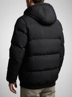 Men's Autumn Quilted Puffer Jacket with Removable Hood