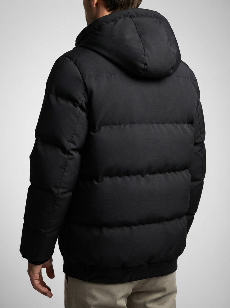 Men's Autumn Quilted Puffer Jacket with Removable Hood