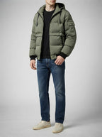 Men's Autumn Quilted Puffer Jacket with Removable Hood