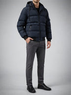 Men's Autumn Quilted Puffer Jacket with Removable Hood
